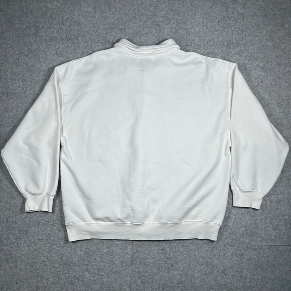 TNA Sweatfleece pullover Polo Sweatshirt Women's XXL 2XL White Cozy Fleece - Picture 14 of 16